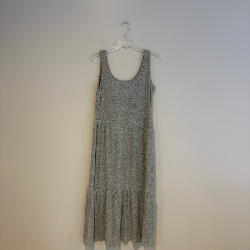 Daily Ritual Ribbed Gray Midi Dress Size M